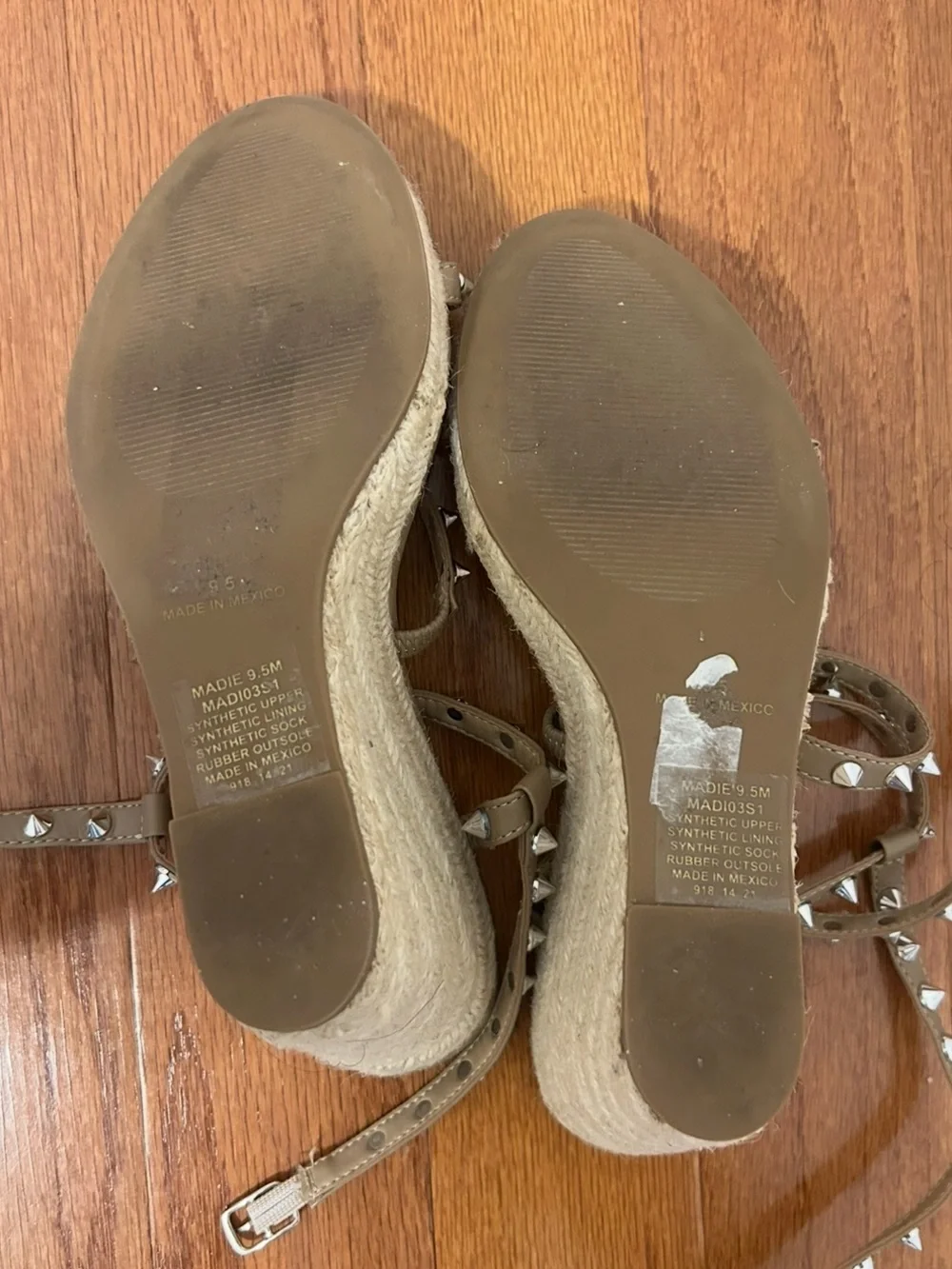Steve Madden Tan Studded Espadrille Wedge Sandals